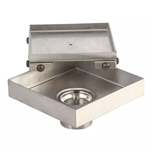 Vida Bath Long Floor Drain With SS Anti Cockroach Trap SS 304 Grade Stainless Steel 150 x 150 mm Size and 2 inch (50.8 mm) Outlet Size with 2 Inch (50.8 mm) SS Pipe Connection