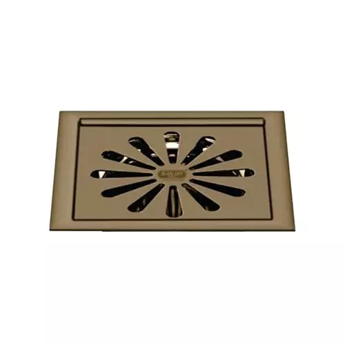 Sanjay Chilly Tof Square Ezee Floor Drainer Brushed Bronze 127 x 127 mm, TOF-SE-BB-127