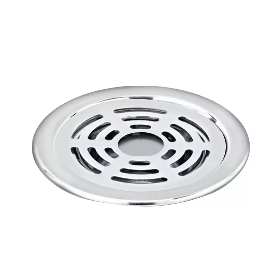Sanjay Chilly Tof Round Ringo Gypsy Floor Drainer with Pipe Hole Silver 101 mm, TOF-RRG-101