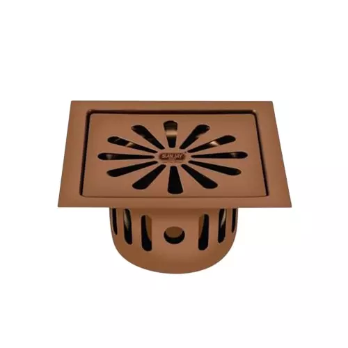 Sanjay Chilly Square Ezee Floor Drainer With Cockroach Trap Rose Gold 127 x 127 mm, SCCT-SE-RG-127