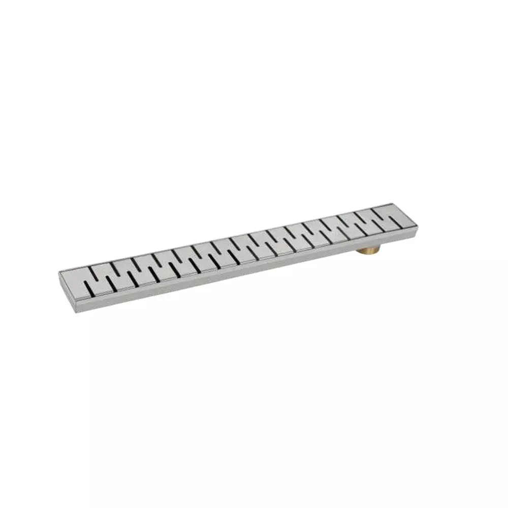 PLATO TRINITY Extra Heavy Shower Drainer 100x600 mm Satin Matt Finish with Brass Coupler, 9543