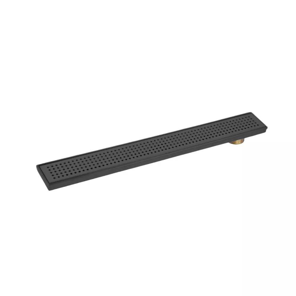 PLATO GIRARE Extra Heavy Shower Drainer 100x600 mm Black Finish with Brass Coupler, 9563