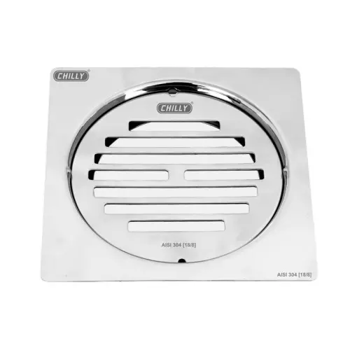 Chilly 127x127 mm Convertible Ring Grating Stainless Steel Floor Mount Silver, CRG-SCFCL-127