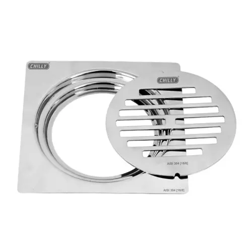 Chilly 127x127 mm Convertible Ring Grating Stainless Steel Matt Finish Silver, CRG-SCFCL-127