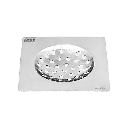 Chilly 127x127 mm Drainer/Jali Stainless Steel Floor Mount Silver, SS-FC-127