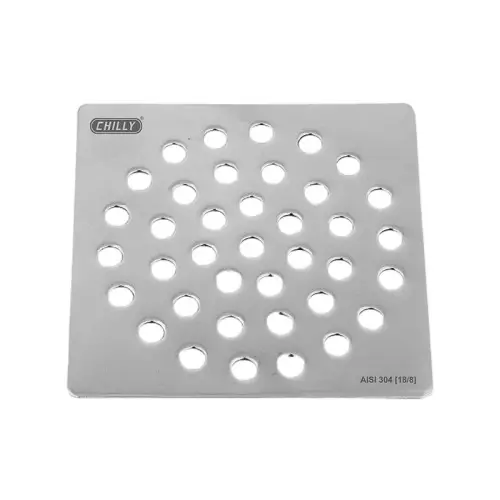 Chilly 152x152 mm Drainer/Jali Stainless Steel Matt Finish Silver, IK-SS-152