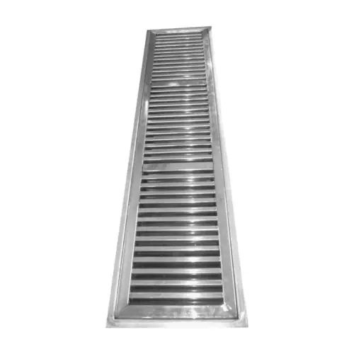 Chilly 600x200 mm Rail Grating with Frame & Screw Stainless Steel Glossy Finish Silver, RLG-600200