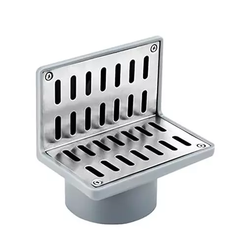 Sanjay Chilly Pvc Roof Drain Parapet Type Silver Gray 76.2 x 76.2 mm (‎3 x 3 inch), PVC-RDPT-03