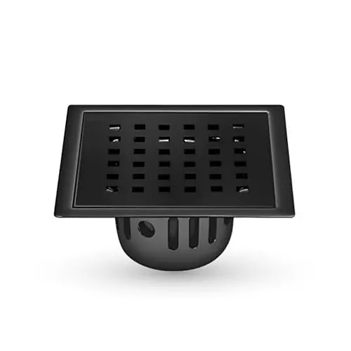 Sanjay Chilly Square Floor Drain Cover With Cockroach Trap Ultra Black 127 x 127 mm (‎5 x 5 inch), SCCT Square zoom-UB
