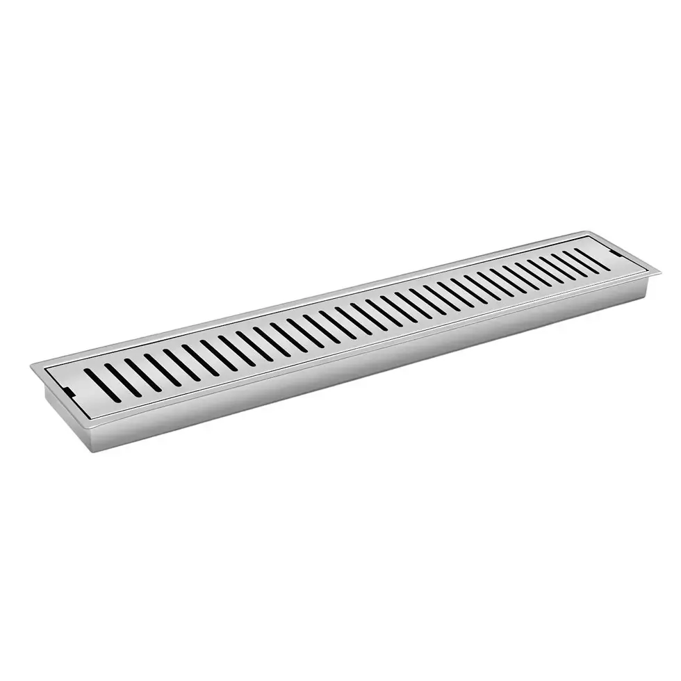 Sanjay Chilly Vertical Shower Drain Channel Silver 100x900 mm (‎4 x 36 inch), ‎SCDC-CH-900