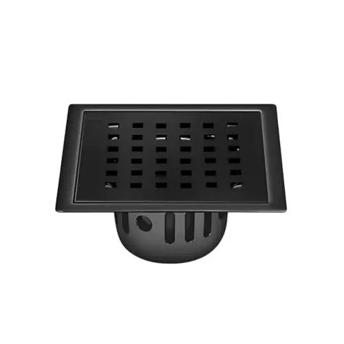 Sanjay Chilly Square Zoom German Floor Drainer with Cockroach Trap Ultra Black 127 x 127 mm, SCCT-SZ-UB-127