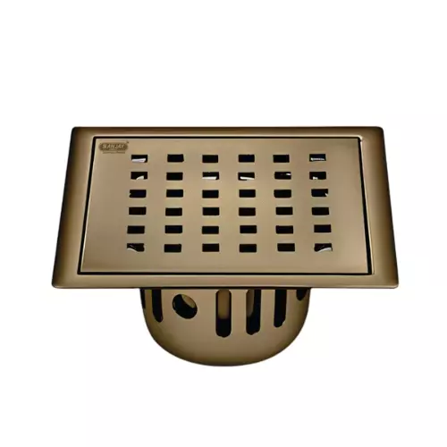 Sanjay Chilly Square Zoom Floor Drainer with Cockroach Trap Brushed Bronze 127 x 127 mm, SCCT-SZ-BB-127A