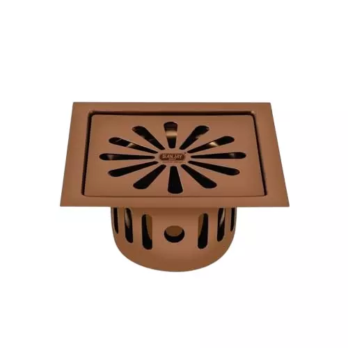 Sanjay Chilly Square Ezee Floor Drainer with Cockroach Trap Rose Gold, SCCT-SE-RG