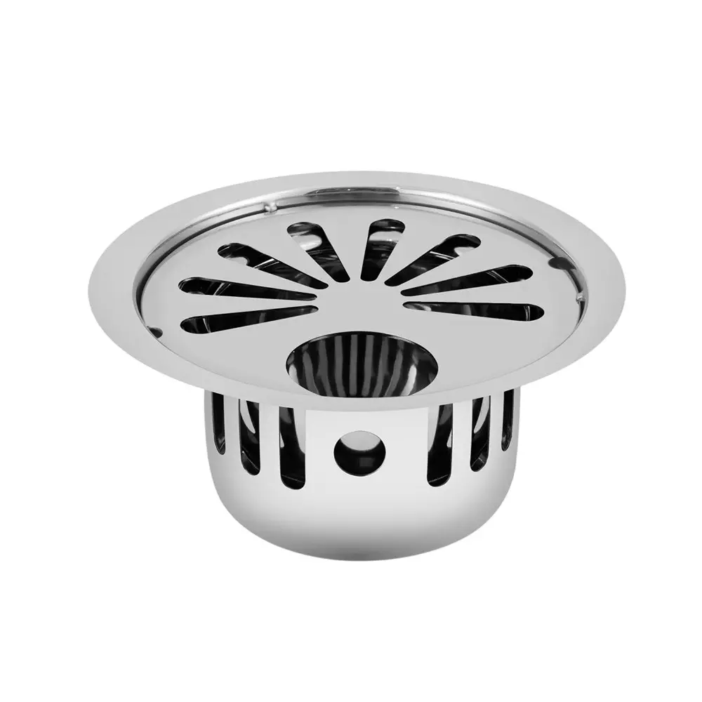 Sanjay Chilly Round Ezee Gypsy Floor Drainer with Cockroach Trap and Pipe Hole Sliver 127 mm, ‎SCCT-REG-127