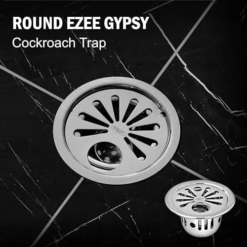 Sanjay Chilly Round Ezee Gypsy Floor Drainer with Cockroach Trap and Pipe Hole Sliver 127 mm, ‎SCCT-REG-127