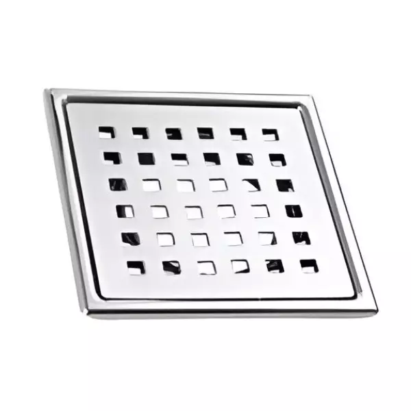 CASLLA Floor Drain Grating Punch 5 inch (125 mm) Stainless Steel 304 Glossy Finish Square, FG-SQ-SS304-514