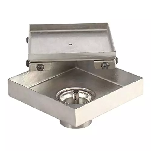 Vida Bath Clean Line Drain With SS Anti Cockroach Trap SS 304 Grade Stainless Steel 100 x 100 x 30 mm Size and 2 inch (50.8 mm) Outlet Size with 2 Inch (50.8 mm) SS Pipe Connection
