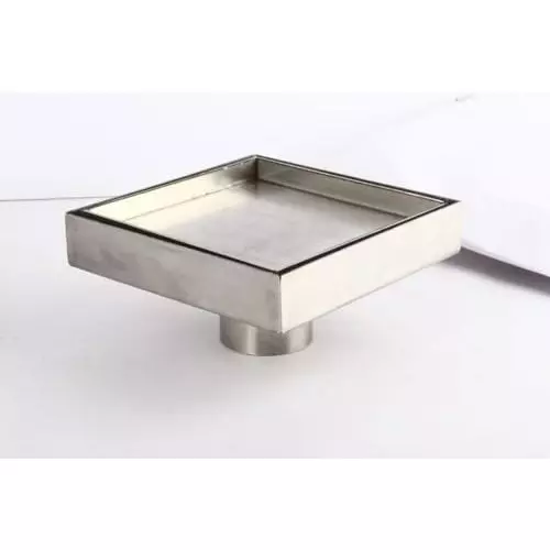 vida-bath-clean-line-drain-with-ss-anti-cockroach-trap-ss-304-stainless-steel-100-x-100-x-30-mm-size-and-508-mm-2-inch-outlet-size-with-2-inch-508-mm-ss-pipe