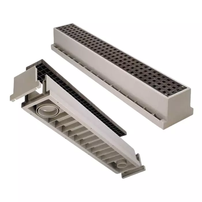 Vida Bath HDPE Channel Drain HDPE 900 × 125 mm Size 50 mm & 100 mm Dual Outlet