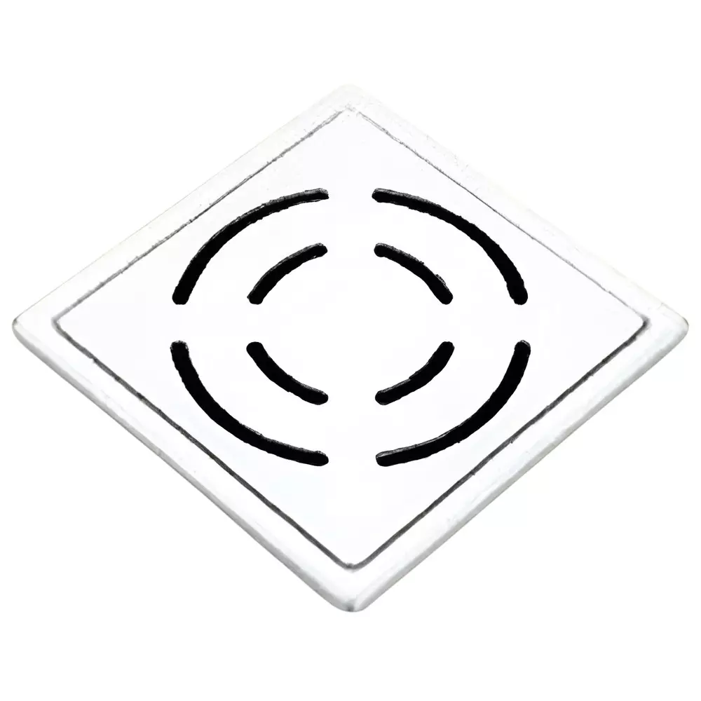 Aquai Floor Trap Drain Gem Design 125x125 mm Size Satin Silver Stainless Steel, BH-1013-5