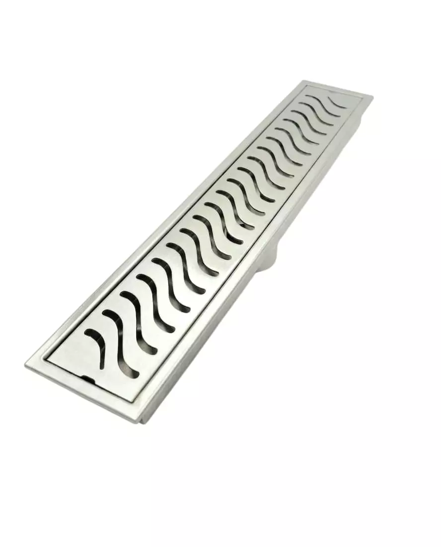 Vida Bath Ramada Shower Channel Drain With Centre Outlet Stainless Steel Anti-Odor, Anti-Clog 800 mm (32 inch)