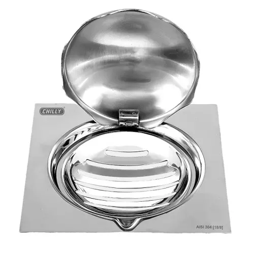 Chilly 140x140 mm Drainer/Jali Stainless Steel Matt Finish Silver, IK-LS-140