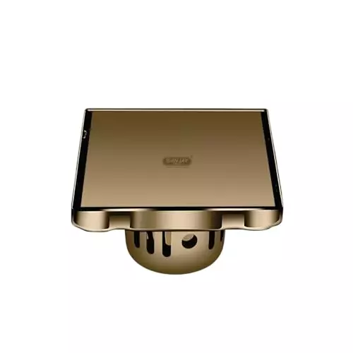 Sanjay Chilly Square Marble Floor Drainer with Cockroach Trap Brown 127 x 127 mm, ‎SCCT-STD-BB-125
