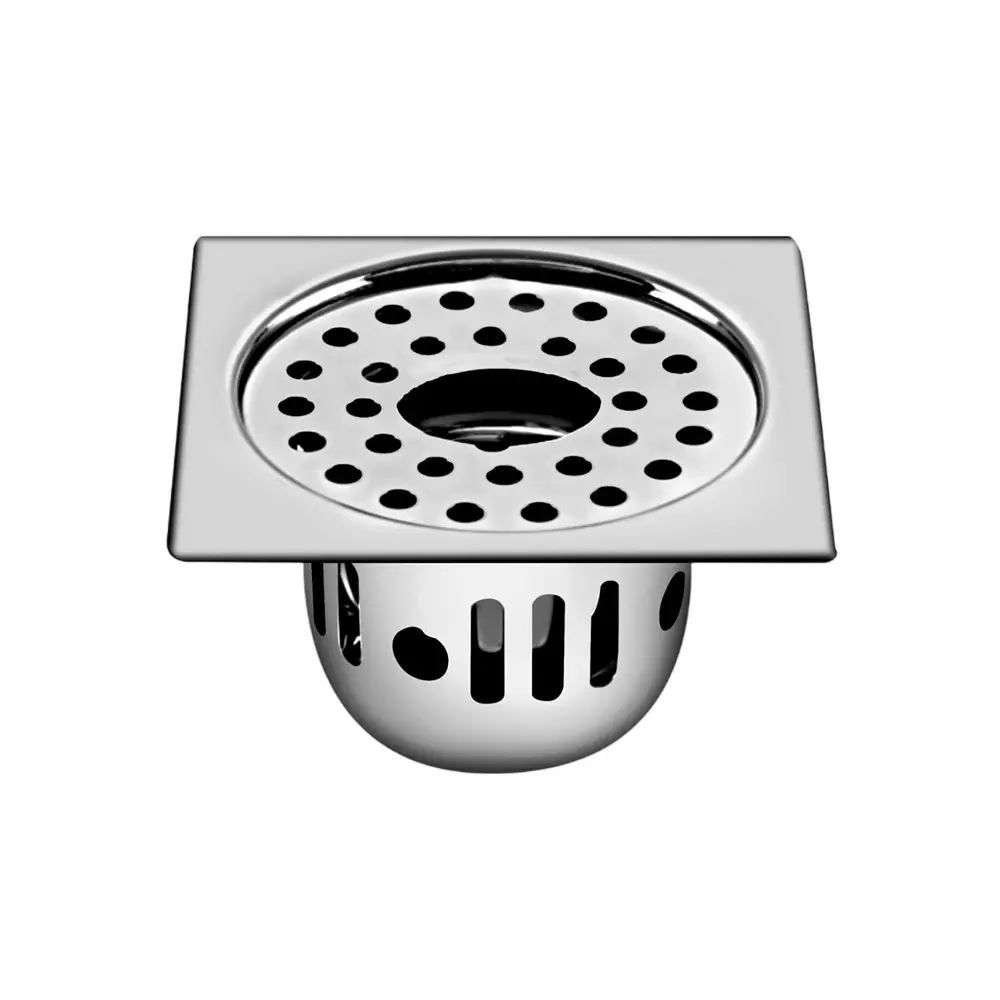 Sanjay Chilly Square Gypsy Floor Drainer with Cockroach Trap and Pipe Hole Silver 153 x 153 mm, ‎SCCT-SG-153