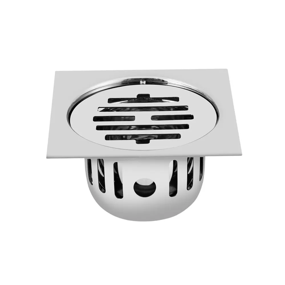 Sanjay Chilly Square Classic Floor Drainer with Cockroach Trap Silver 101 x 101 mm, ‎SCCT-SC-101