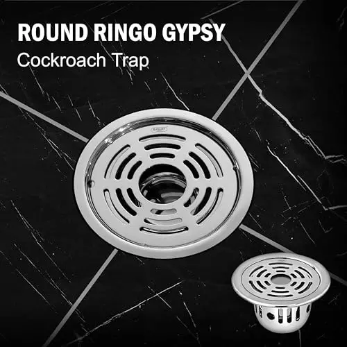 Sanjay Chilly Round Ringo Gypsy Floor Drainer with Cockroach Trap and Pipe Hole Sliver 101 mm, ‎SCCT-RRG-101