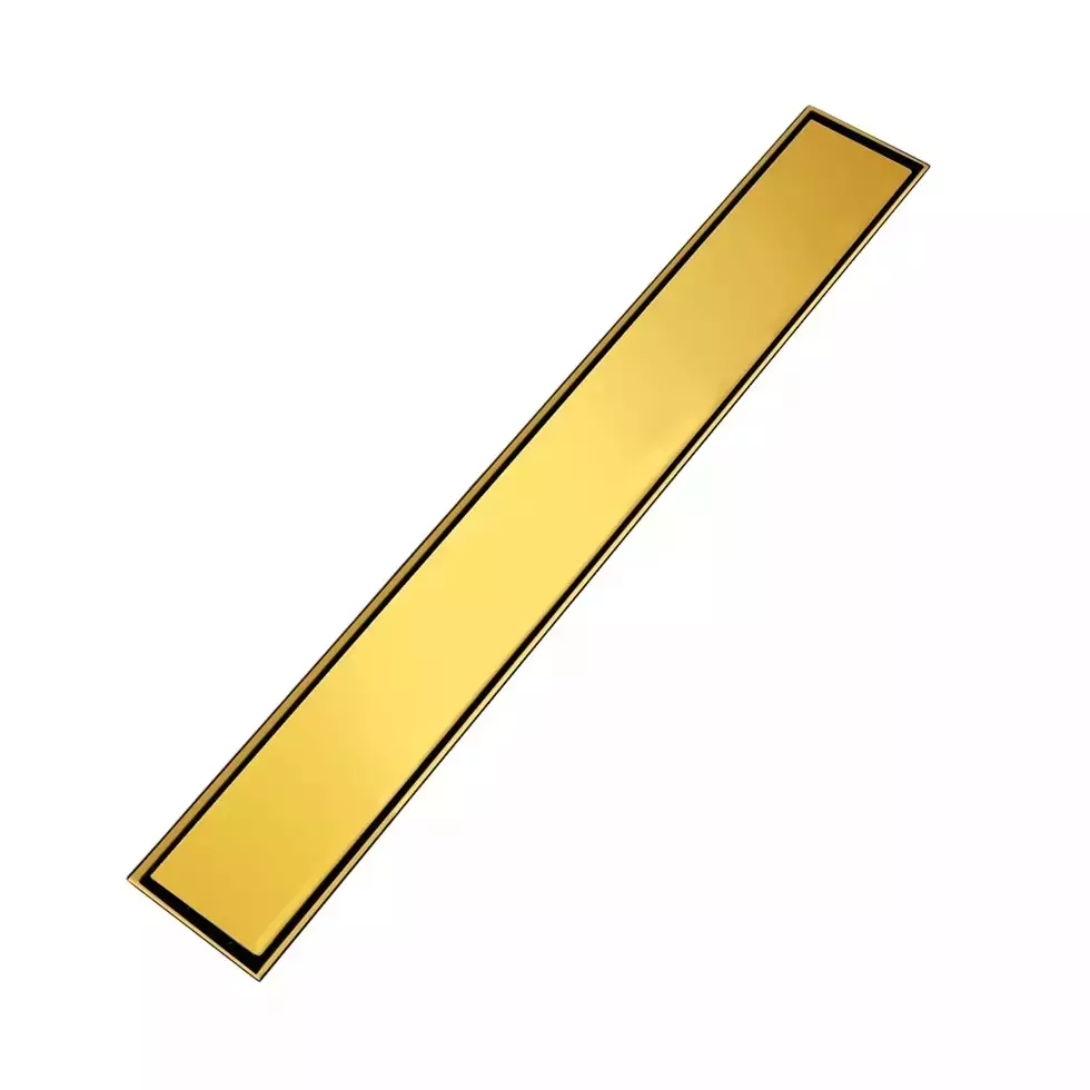 Sanjay Chilly Marble Shower Drain Channel Pure Gold Side Hole 100 x 900 mm, SCDTDPG-900
