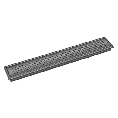 Sanjay Chilly Square Shower Drain Channel Ultra Black Side Hole 100 x 600 mm, SCDSQUB-600
