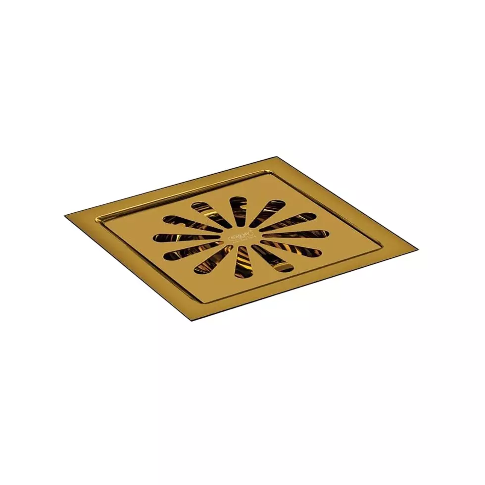 Sanjay Chilly Tof Square Ezee Floor Drainer Pure Gold 127 x 127 mm, TOF-SE-PG-127