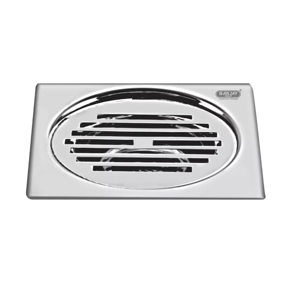 Sanjay Chilly Tof Square Classic Floor Drainer Silver 127 x 127 mm, TOF-SC-127