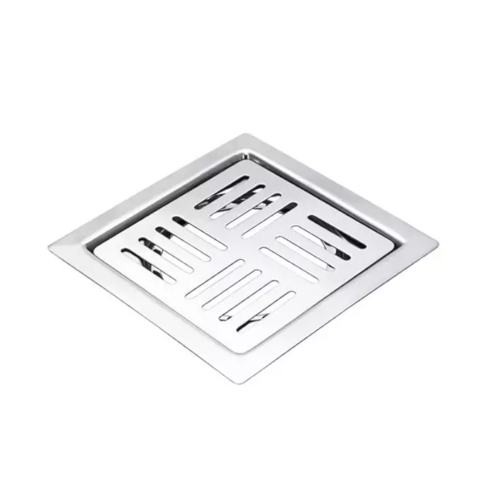 CASLLA Floor Drain Grating Swastik 5 inch (125 mm) Stainless Steel 304 Glossy Finish Square, FG-SQ-SS304-509