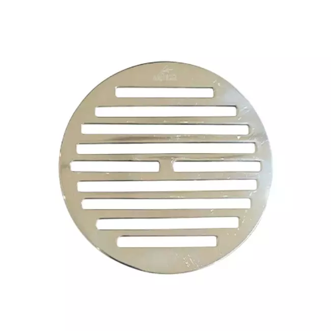 Aquai Wall Grating Trap Drain Round Shape Line Design Silver Stainless Steel 100 mm Diameter, VI-ACC-09