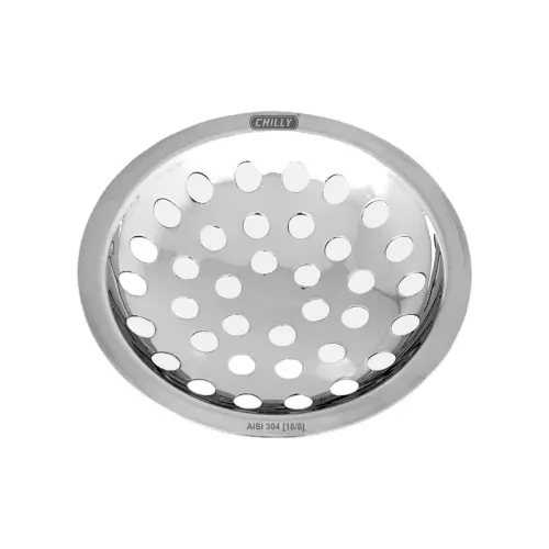 Chilly 129x129 mm Drainer/Jali Stainless Steel Glossy Finish Silver, SK-S-129