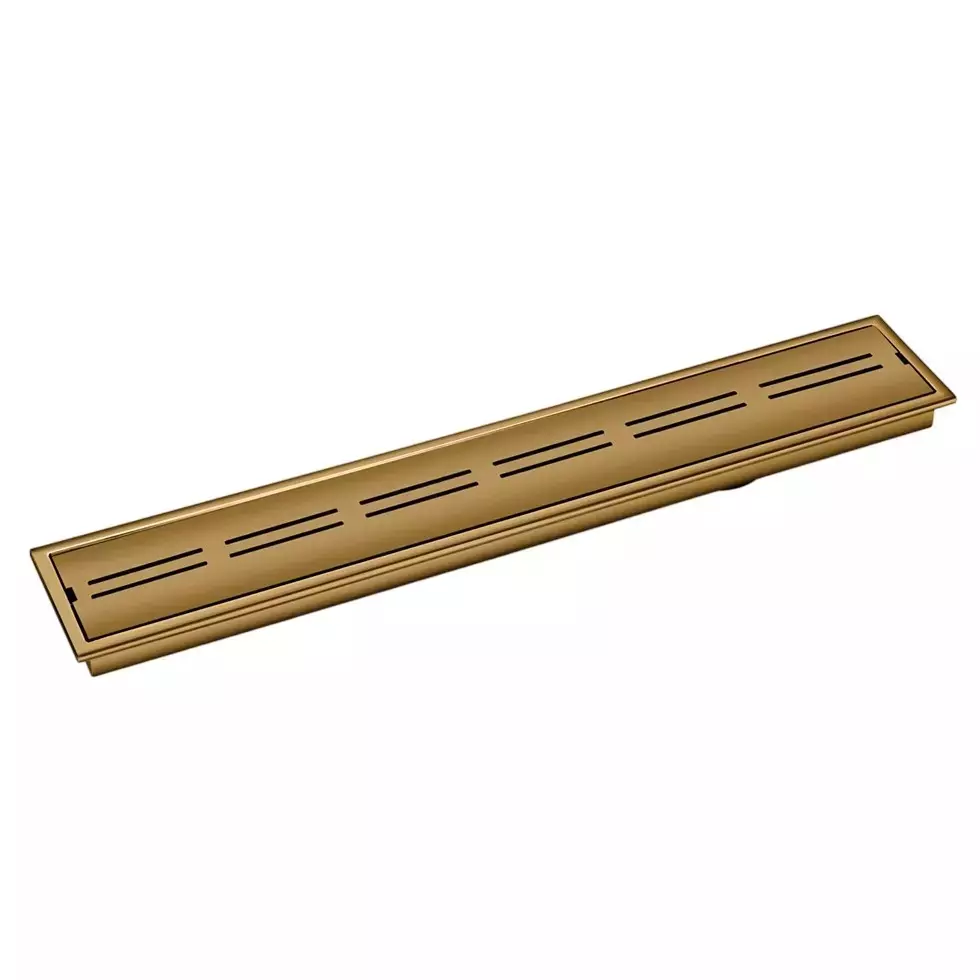 Sanjay Chilly Arena Shower Drain Channel Brushed Bronze 100x600 mm (‎4 x 24 inch), ‎SCDABB-600