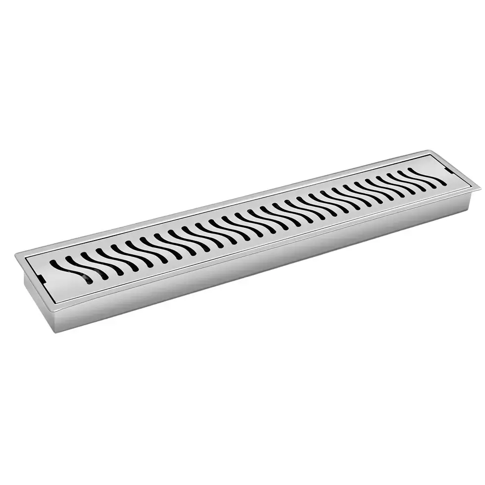 Sanjay Chilly Wave Ultra Shower Drain Channel Silver Side Hole 120 x 450 mm, SCDWU-450-SH