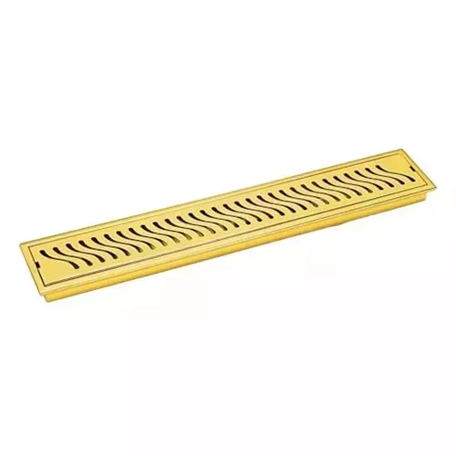 Sanjay Chilly Wave Shower Drain Channel Pure Gold Side Hole 100 x 600 mm, SCDWPG-600
