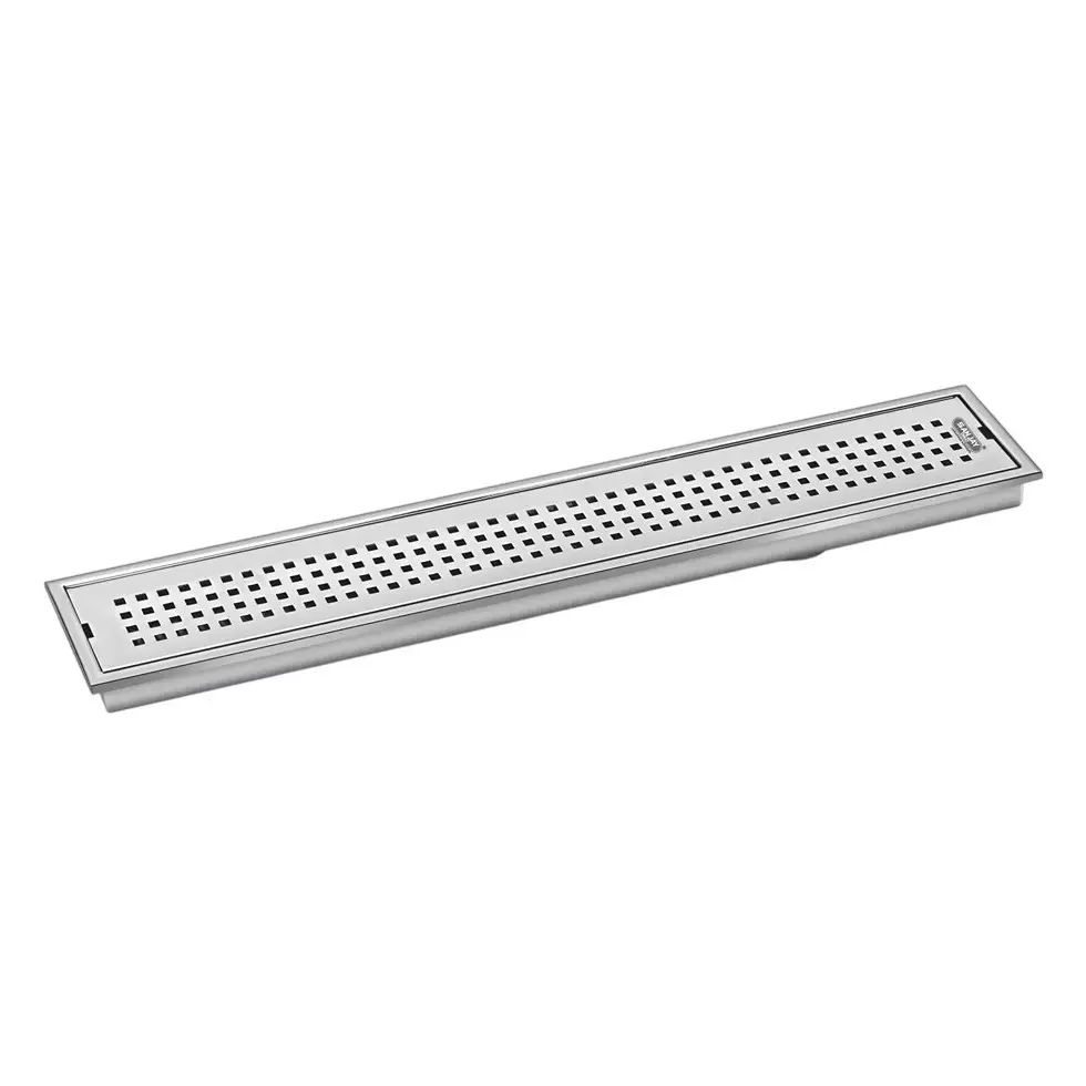 Sanjay Chilly Square Shower Drain Channel Silver Side Hole 100 x 1500 mm, SCDSQ- 1500