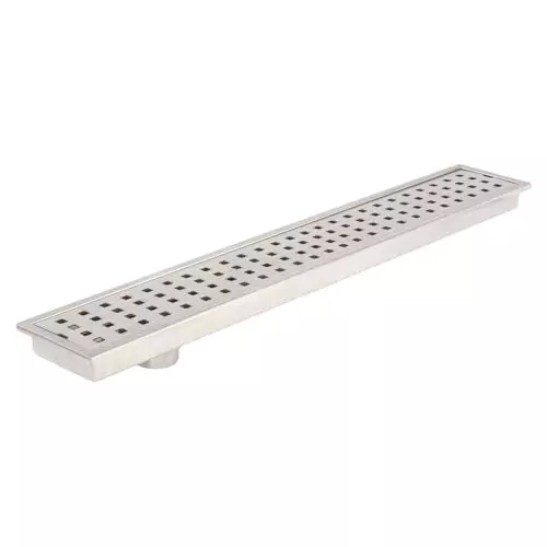 Vida Bath Sonata Linear Shower Drain Corner Outlet SS 304 Stainless Steel 600 mm (24 inch) Size
