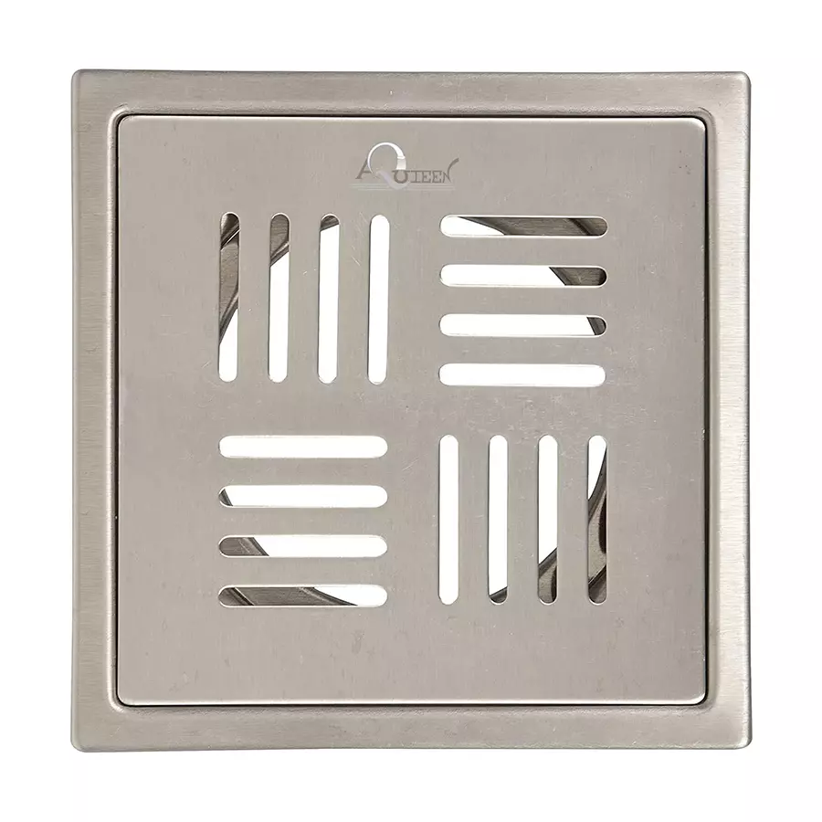 Aquieen SS 304 6x6 Inch Stainless Steel Silver Chrome Finish Bathroom Floor Water Drain Grating