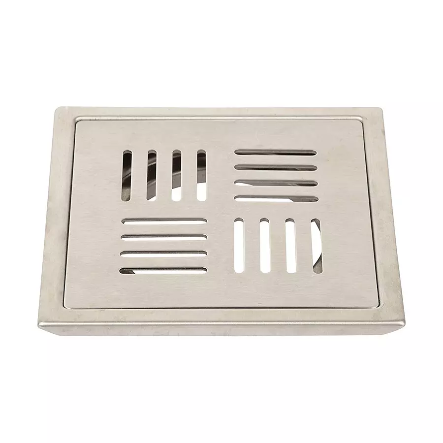 Aquieen SS 304 6x6 Inch Stainless Steel Silver Chrome Finish Bathroom Floor Water Drain Grating