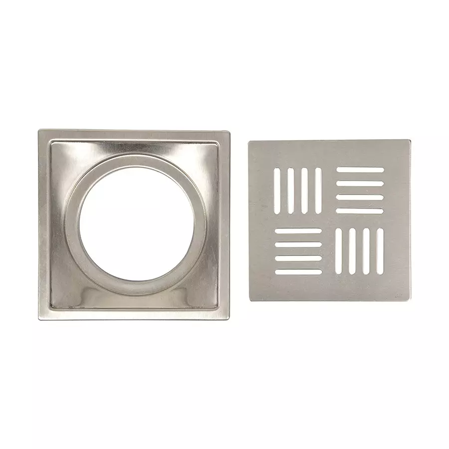 Aquieen SS 304 6x6 Inch Stainless Steel Silver Chrome Finish Bathroom Floor Water Drain Grating