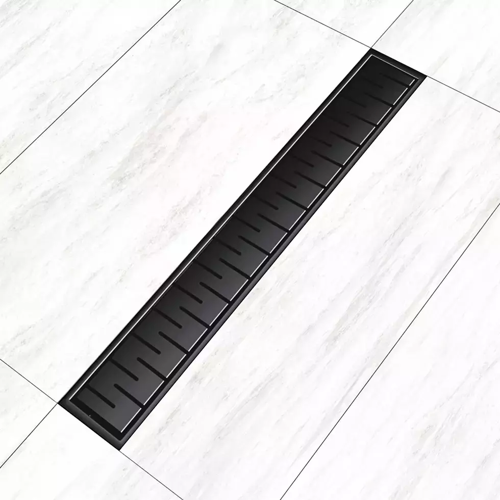 Sanjay Chilly Brick Shower Drain Channel Ultra Black 100x600 mm (‎4 x 24 inch), ‎SCDBUB-600