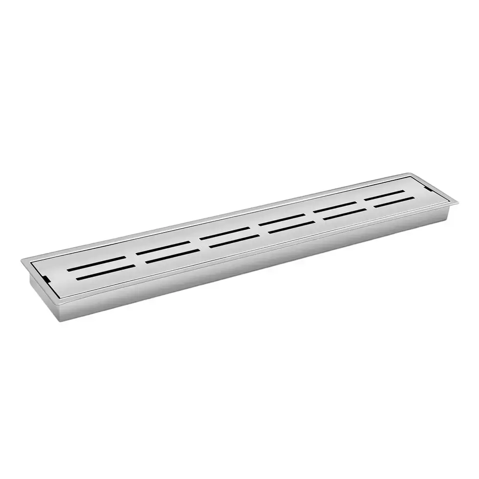 Sanjay Chilly Shower Drain Channel Silver 100x600 mm (‎4 x 24 inch), ‎SCDA-600