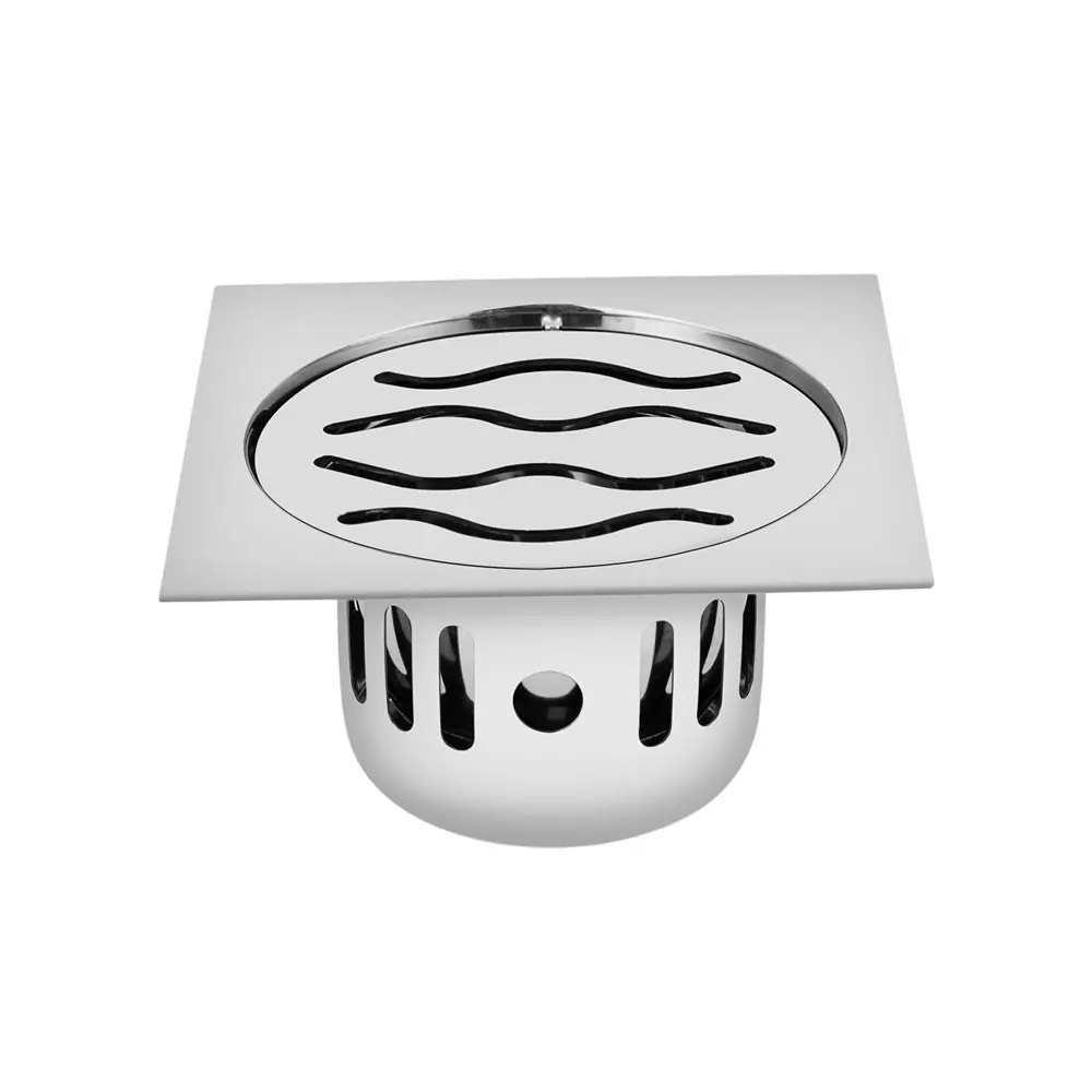 Sanjay Chilly Square Wave Floor Drainer with Cockroach Trap Sliver 127 x 127 mm, ‎SCCT-SW-127