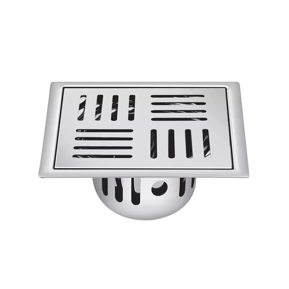 Sanjay Chilly Square Maze Golden Floor Drainer with Cockroach Trap Silver 153 x 153 mm, ‎SCCT-SM-GS-153