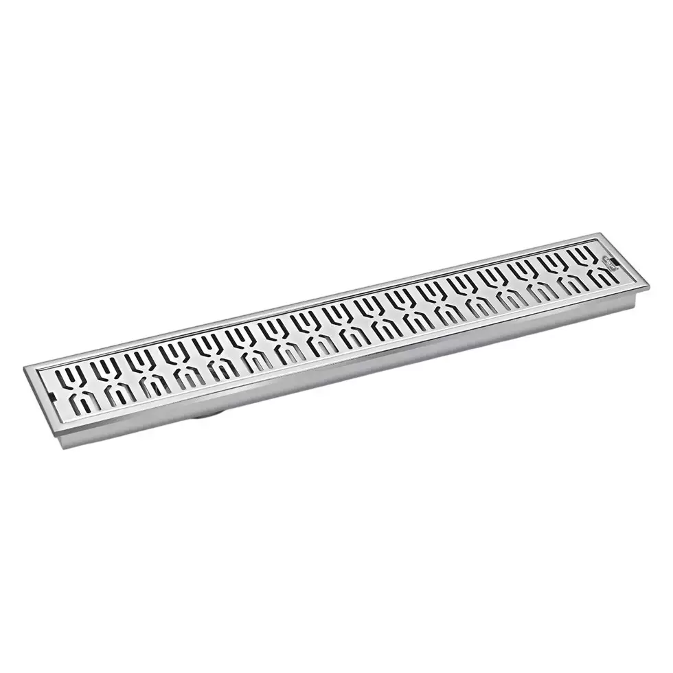 Sanjay Chilly Sharp Shower Drain Channel Silver Side Hole 100 x 300 mm, SCDS- 300
